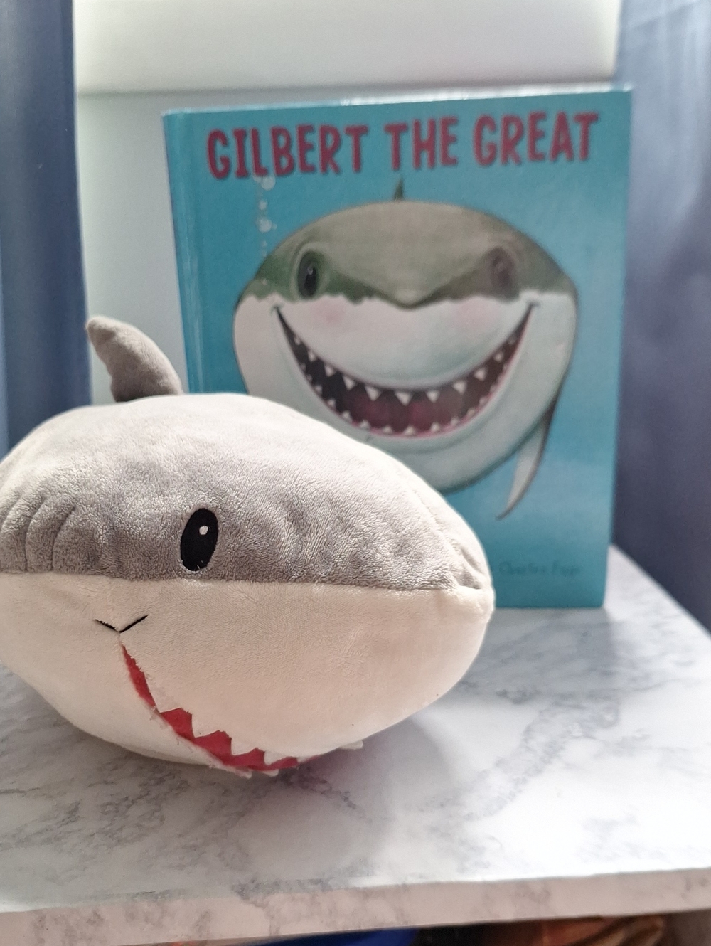 Gilbert The Great Plush Shark Toy And Storybook,Gray and Cream Soft Stuffed Fish